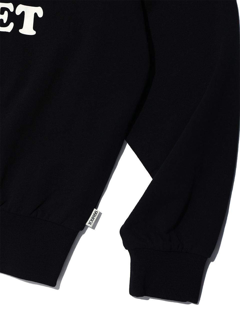 MUSINSA | YOUHEE I LOVE OFF SHOULDER SWEATSHIRTS BLACK