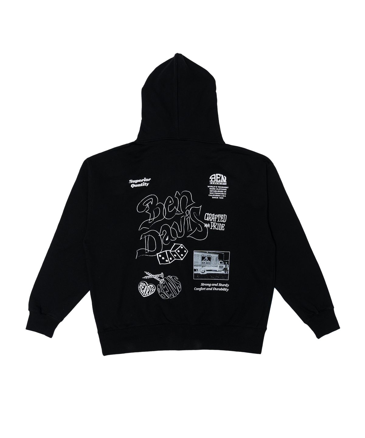 벤 데이비스(BEN DAVIS) 화이트라벨 러프 아이디어 후드집업 다크브라운