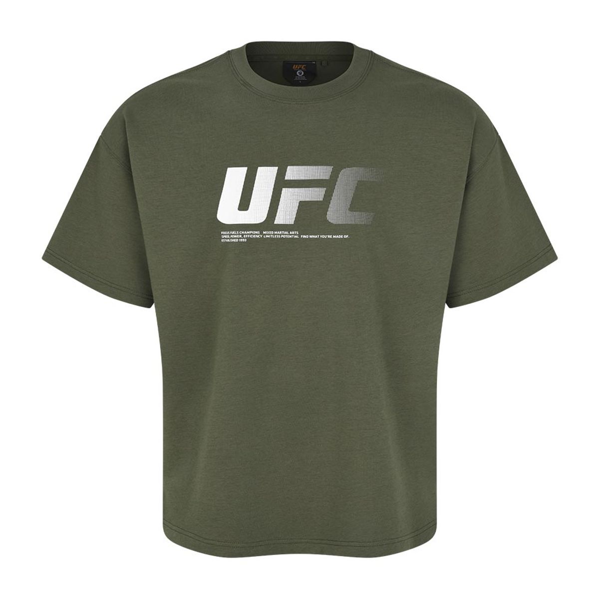 유에프씨 스포츠(UFC SPORT) UFC 제로 100 오버핏 반팔 티셔츠 다크카키 U4SSW2312DK