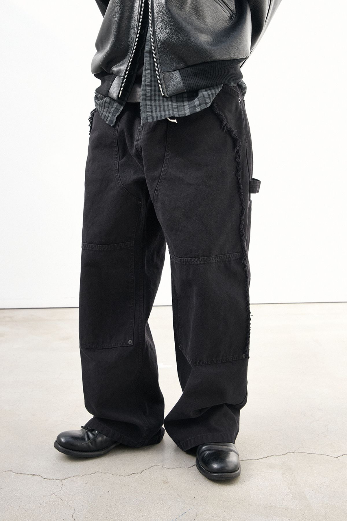 해칭룸(HATCHINGROOM) VTG Double knee Pants Black