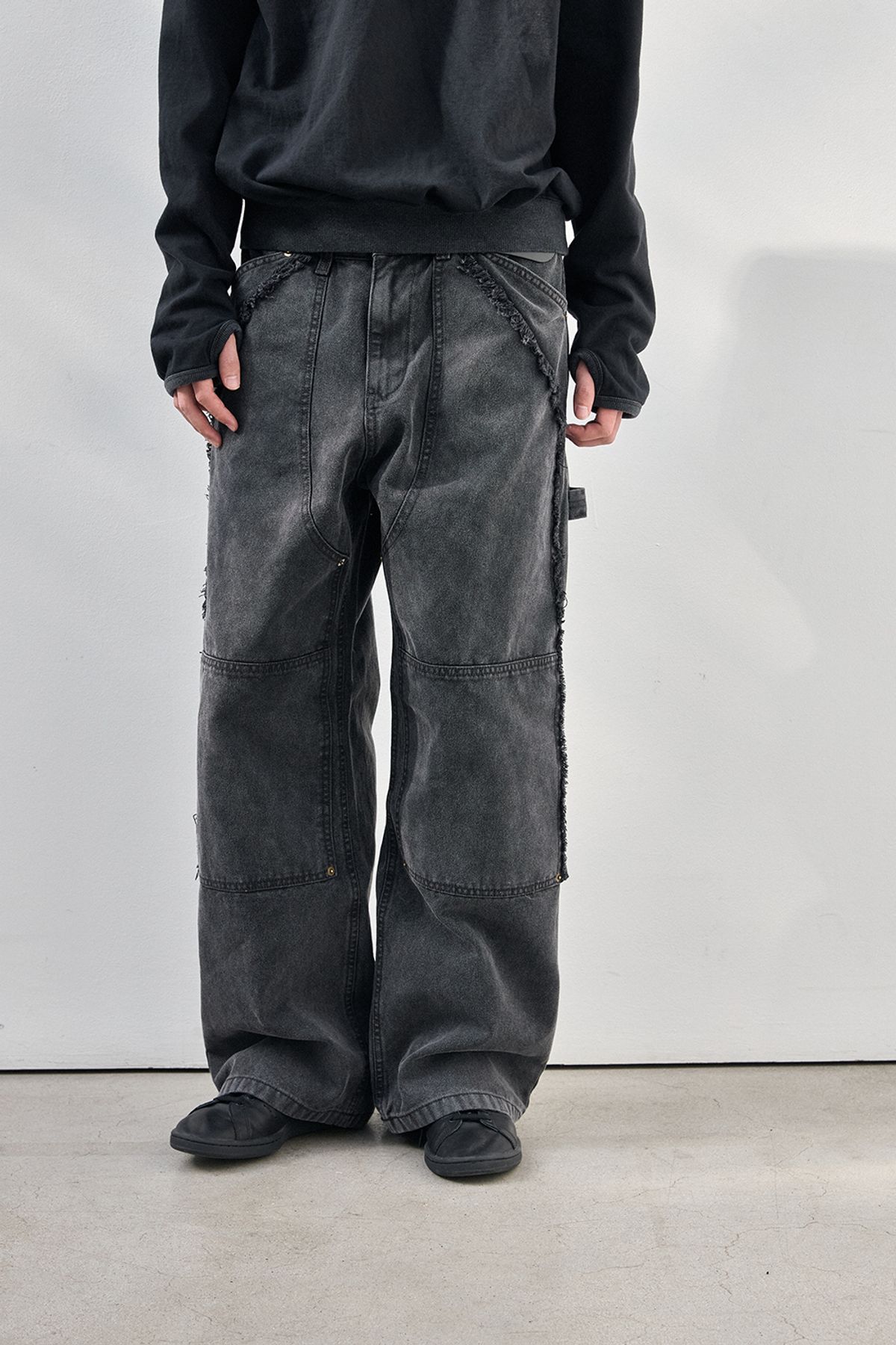 해칭룸(HATCHINGROOM) VTG Double knee Pants Charcoal