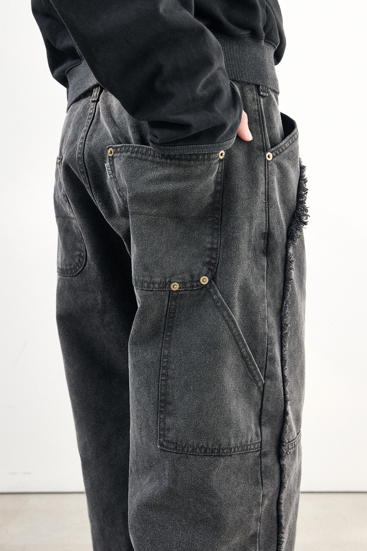 해칭룸(HATCHINGROOM) VTG Double knee Pants Charcoal