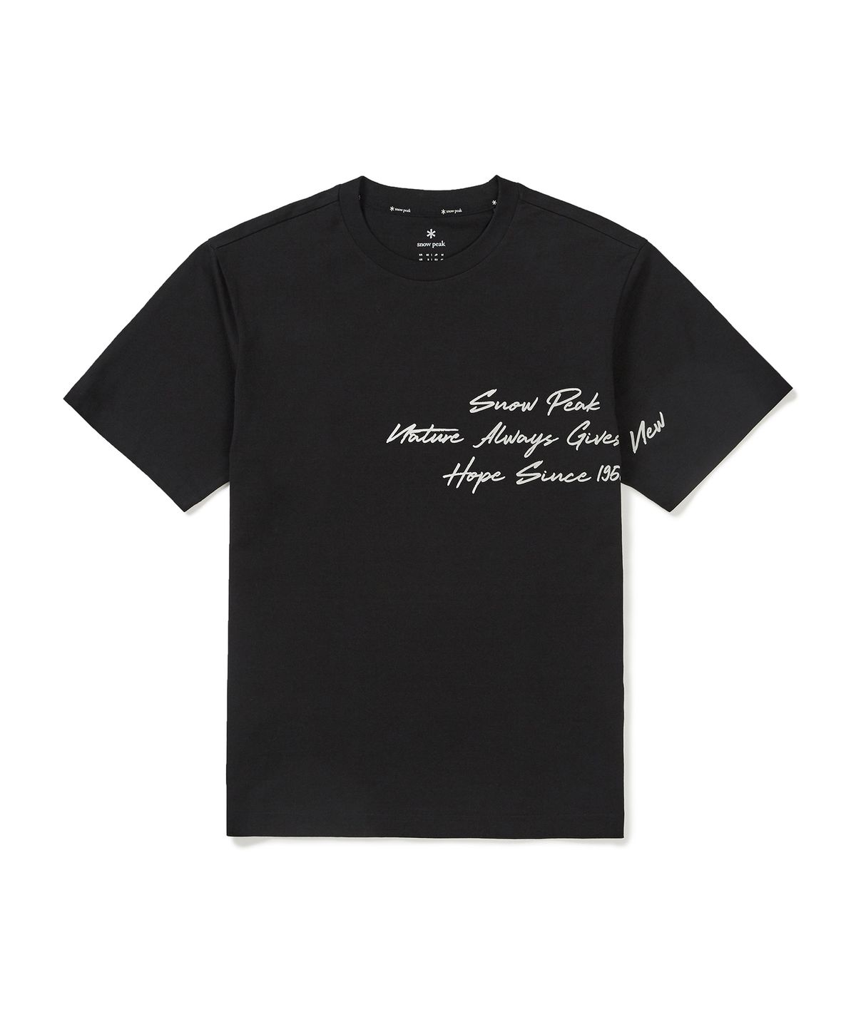 스노우피크 어패럴(SNOWPEAK APPAREL) 코튼 레터링 반팔 티셔츠 (S25MMFTS64) Black