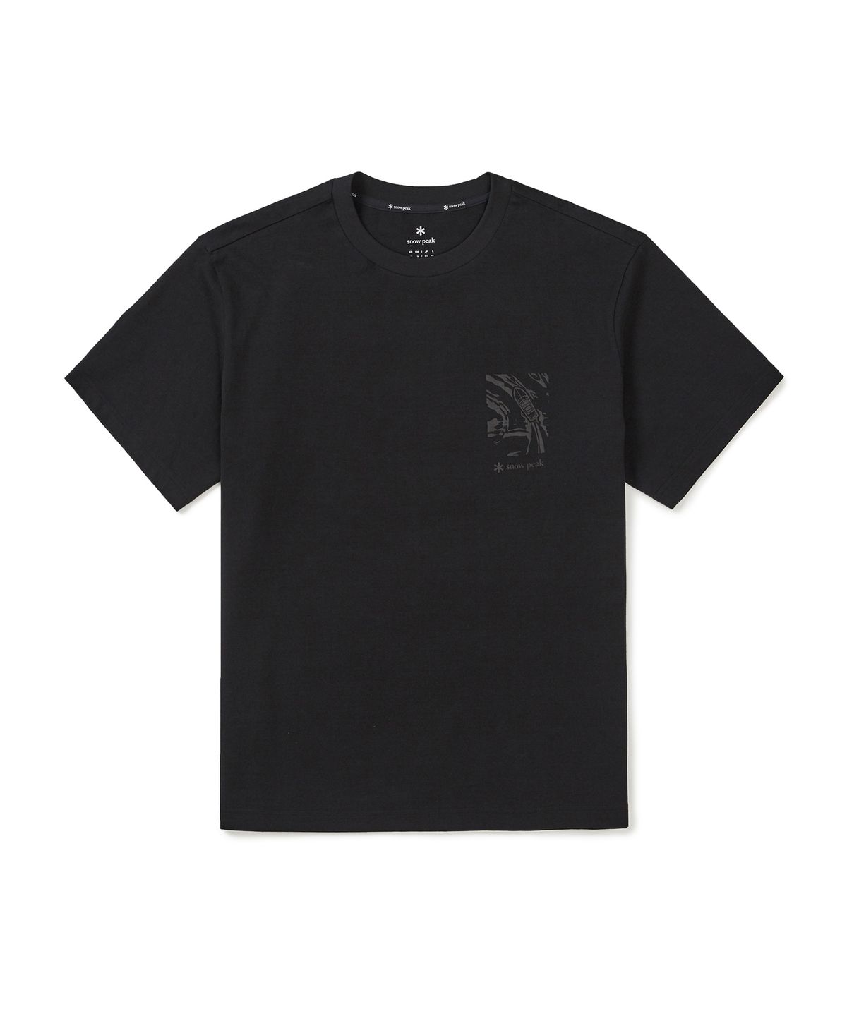 스노우피크 어패럴(SNOWPEAK APPAREL) 코튼 발포 그래픽 반팔 티셔츠 (S25MMFTS66) Dark Charcoal