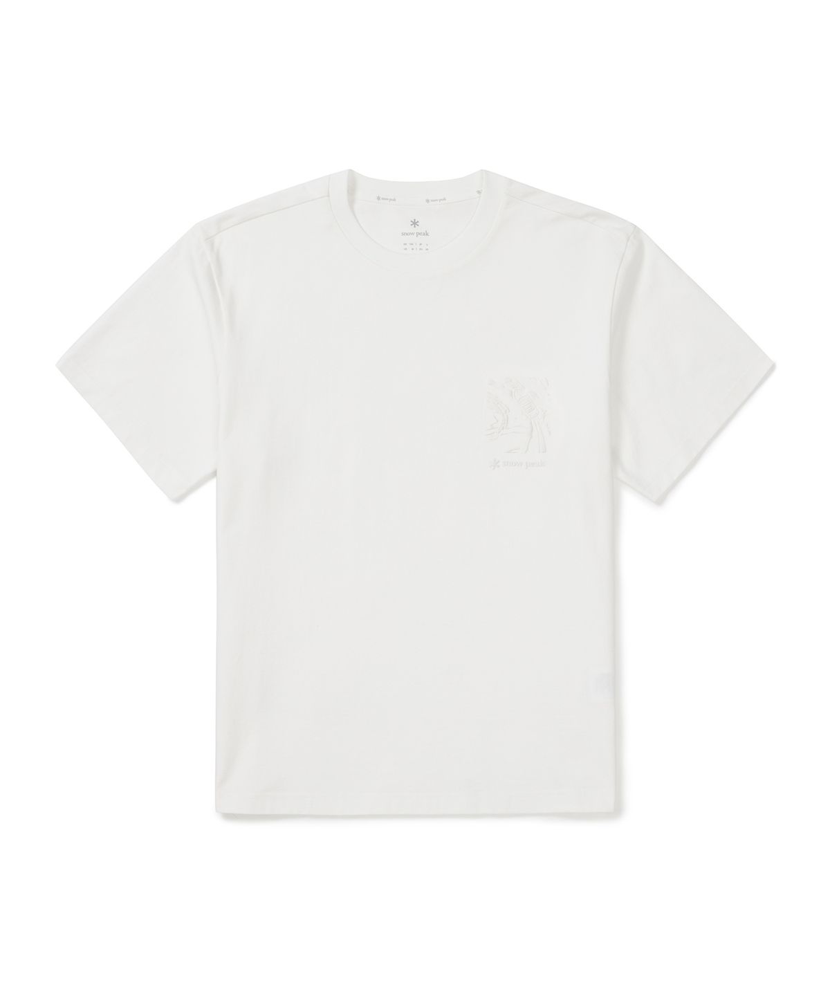 스노우피크 어패럴(SNOWPEAK APPAREL) 코튼 발포 그래픽 반팔 티셔츠 (S25MMFTS66) Off White