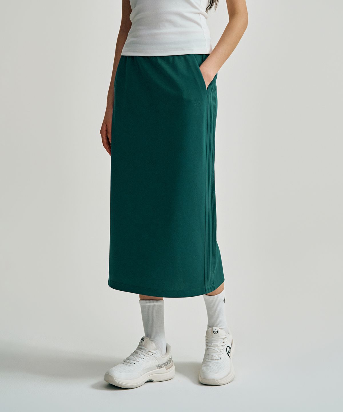 세르지오 타키니(SERGIO TACCHINI) W 타키니 모던 트랙 미디 스커트 (D.Green)