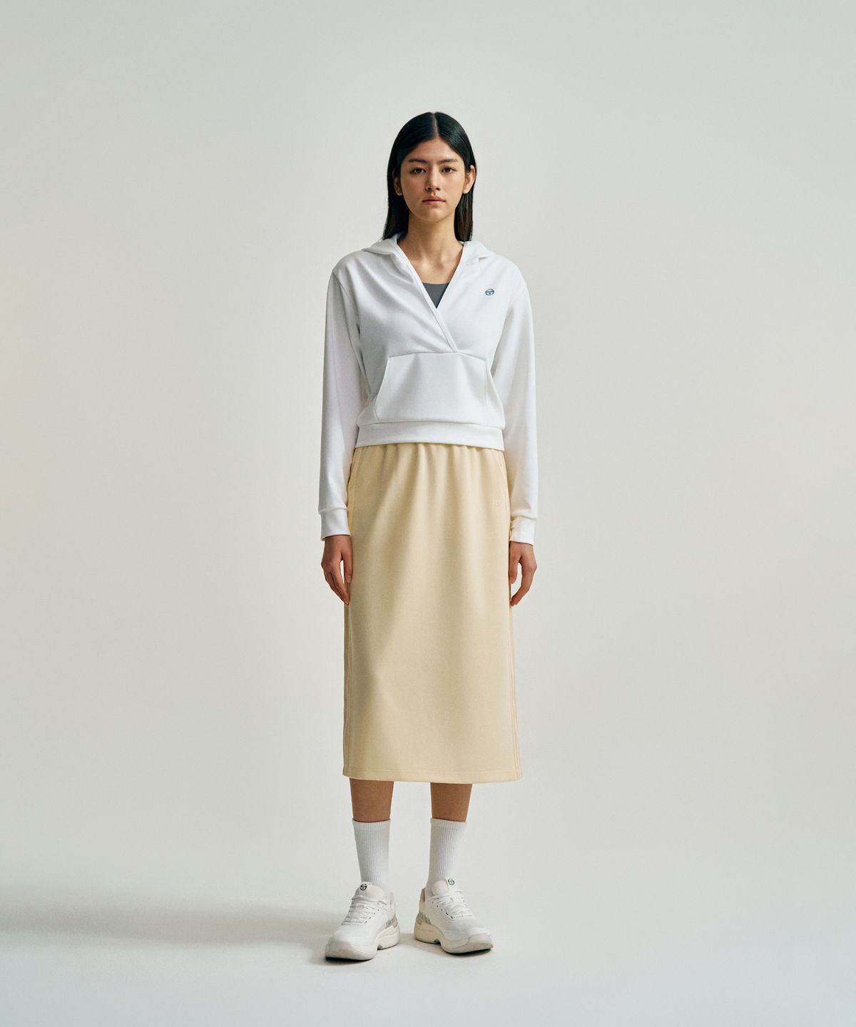 세르지오 타키니(SERGIO TACCHINI) W 타키니 모던 트랙 미디 스커트 (L.Yellow)