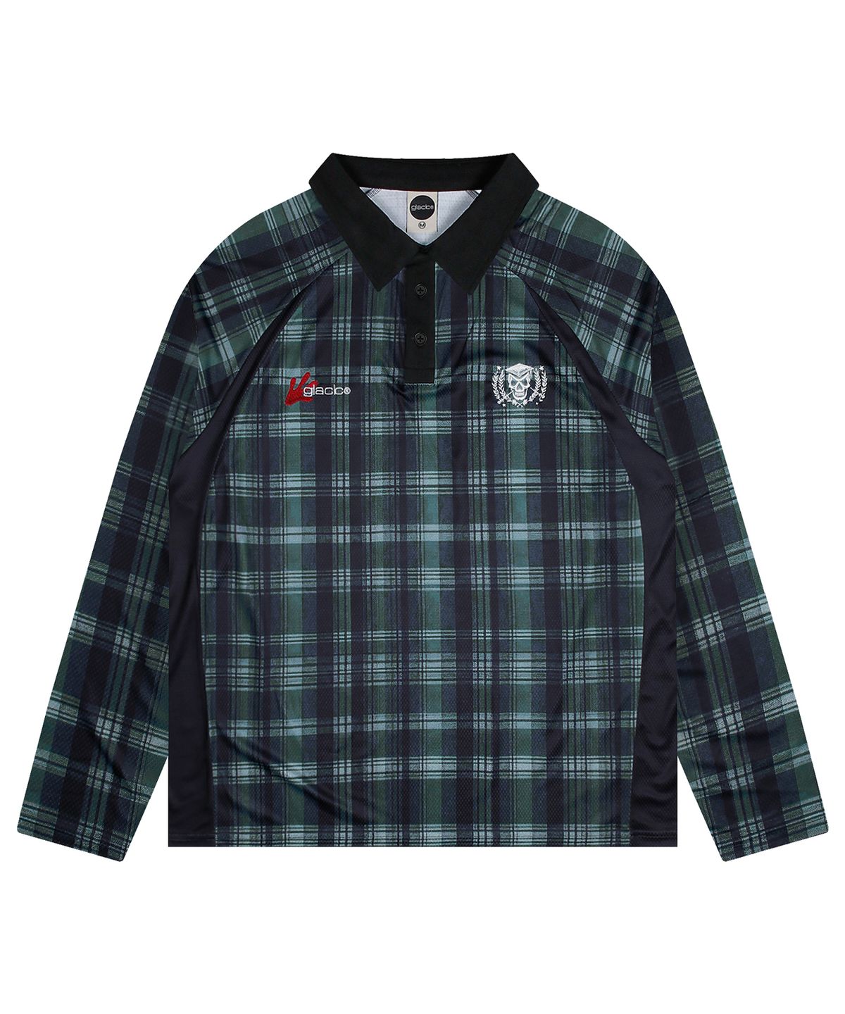 글랙(GLACK) GT117 그래피티 체크 롱슬리브 (GREEN)