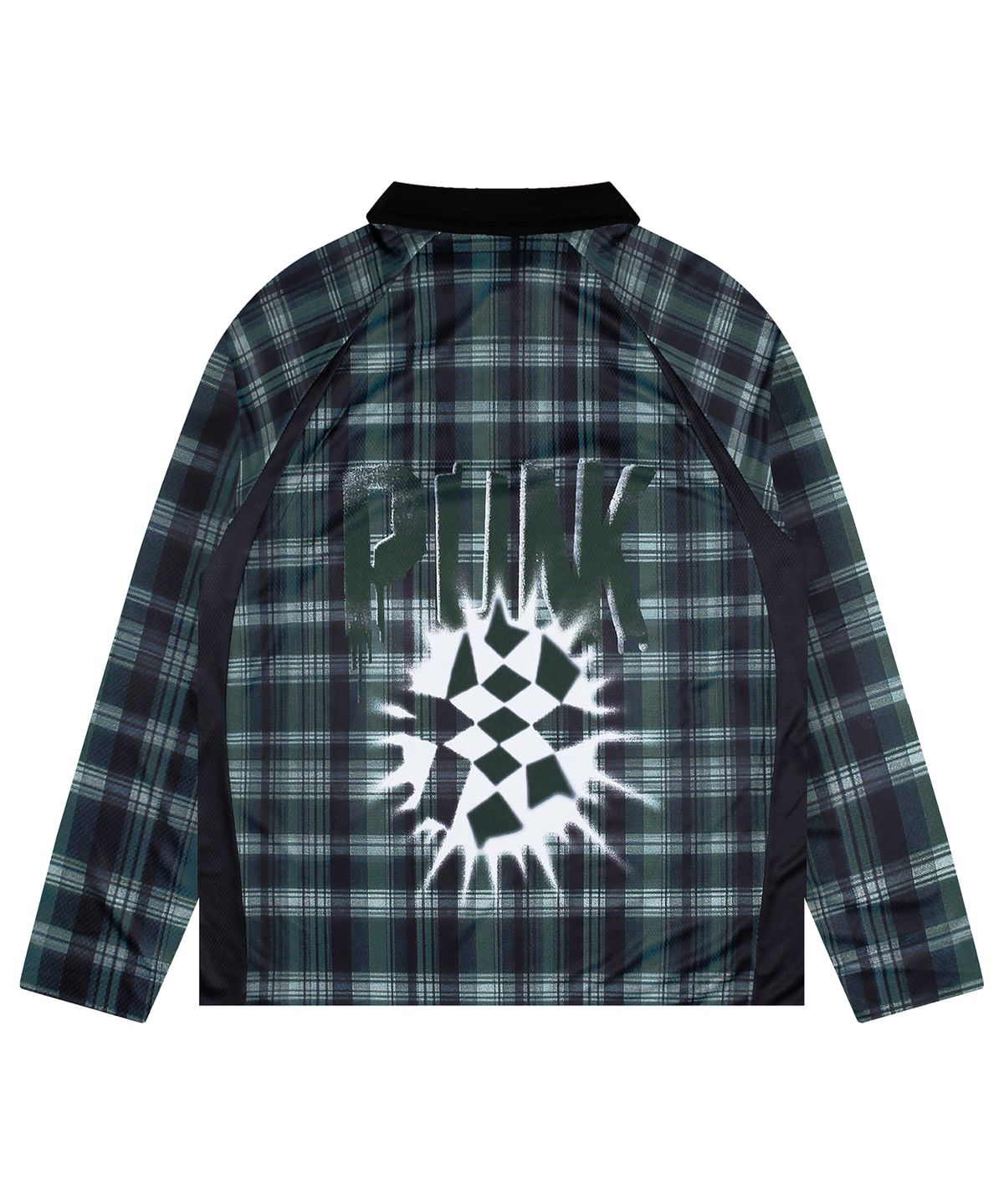 글랙(GLACK) GT117 그래피티 체크 롱슬리브 (GREEN)