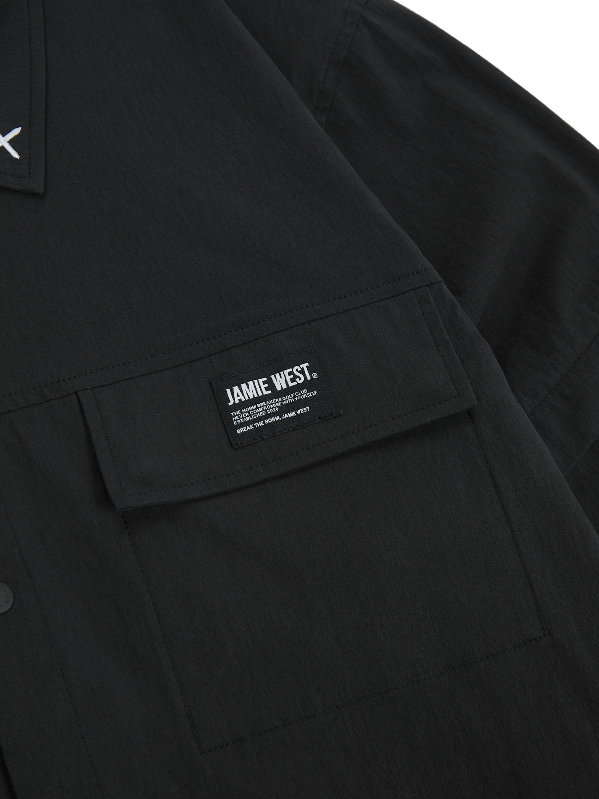 제이미웨스트(JAMIE WEST) 디테쳐블 카라 포인트 스트레치 자켓 (블랙)