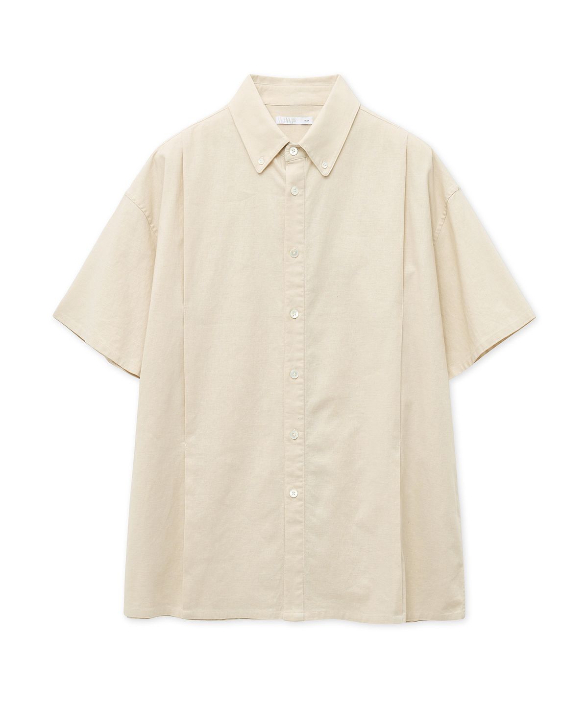 웨스트 그랜드 블러바드(WEST GRAND BOULEVARD) 내추럴 코튼 린넨 4 플리츠 반팔 셔츠 LIGHT BEIGE