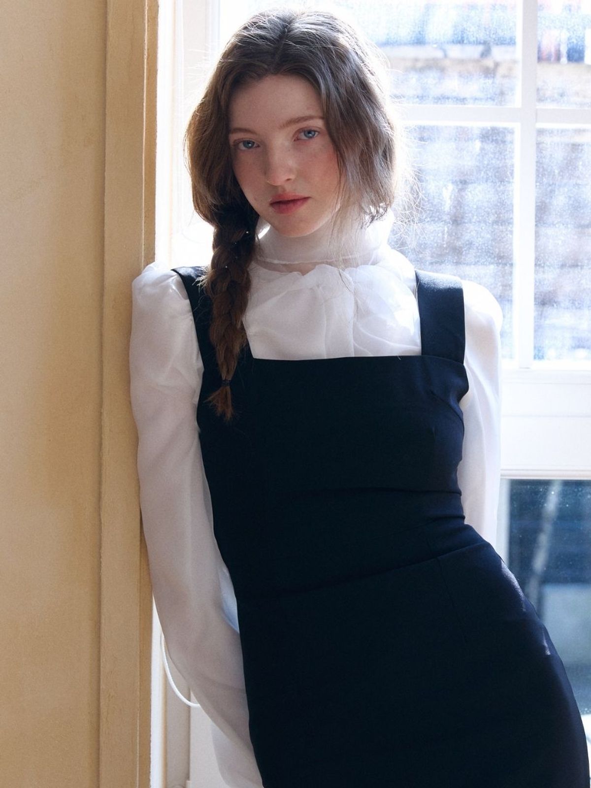 패브릭서울(FABRICSEOUL) seethrough tie silky blouse_ivory