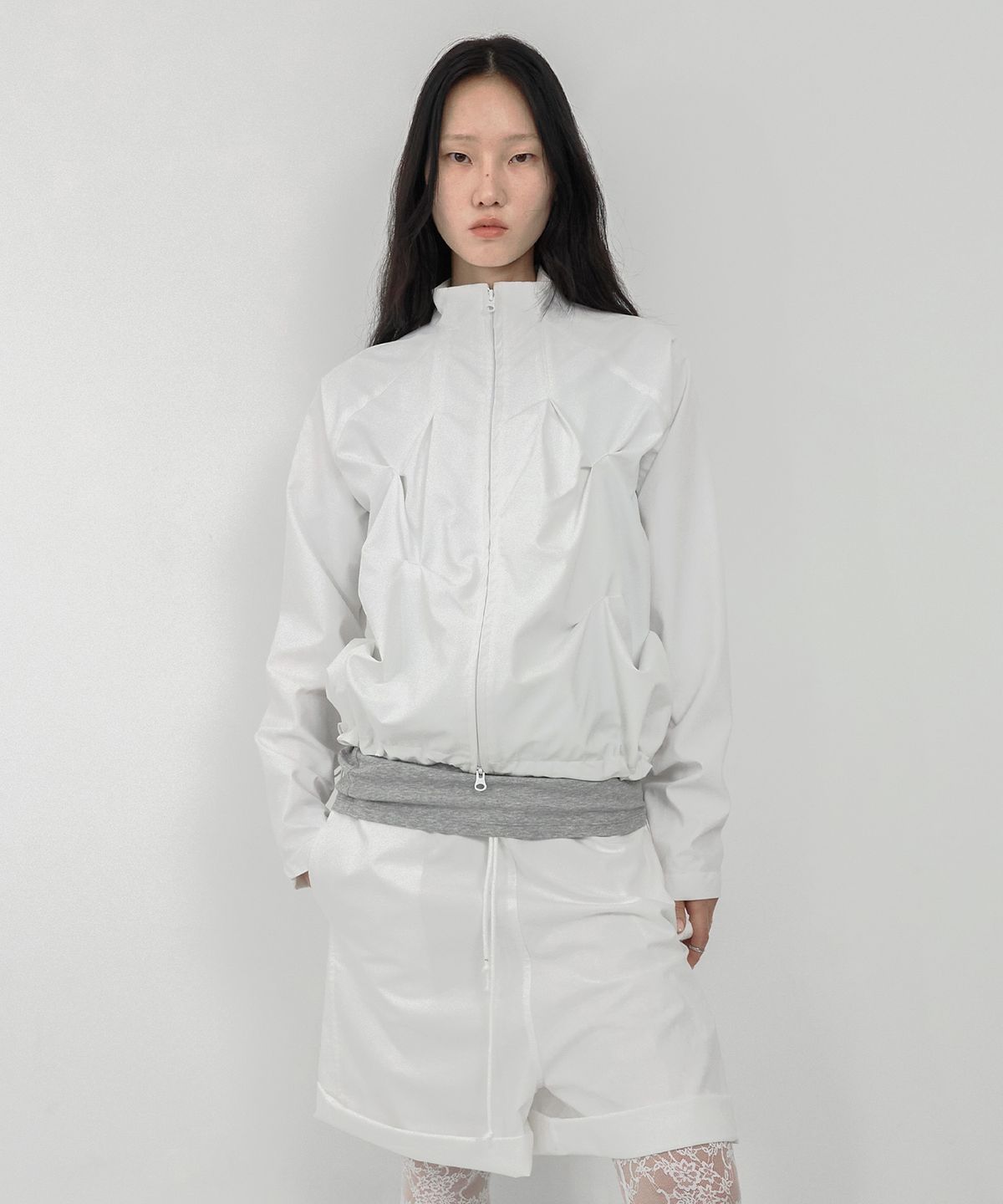 나체(NACHE) PINTUCK WIND BREAKER (UNISEX) IVORY