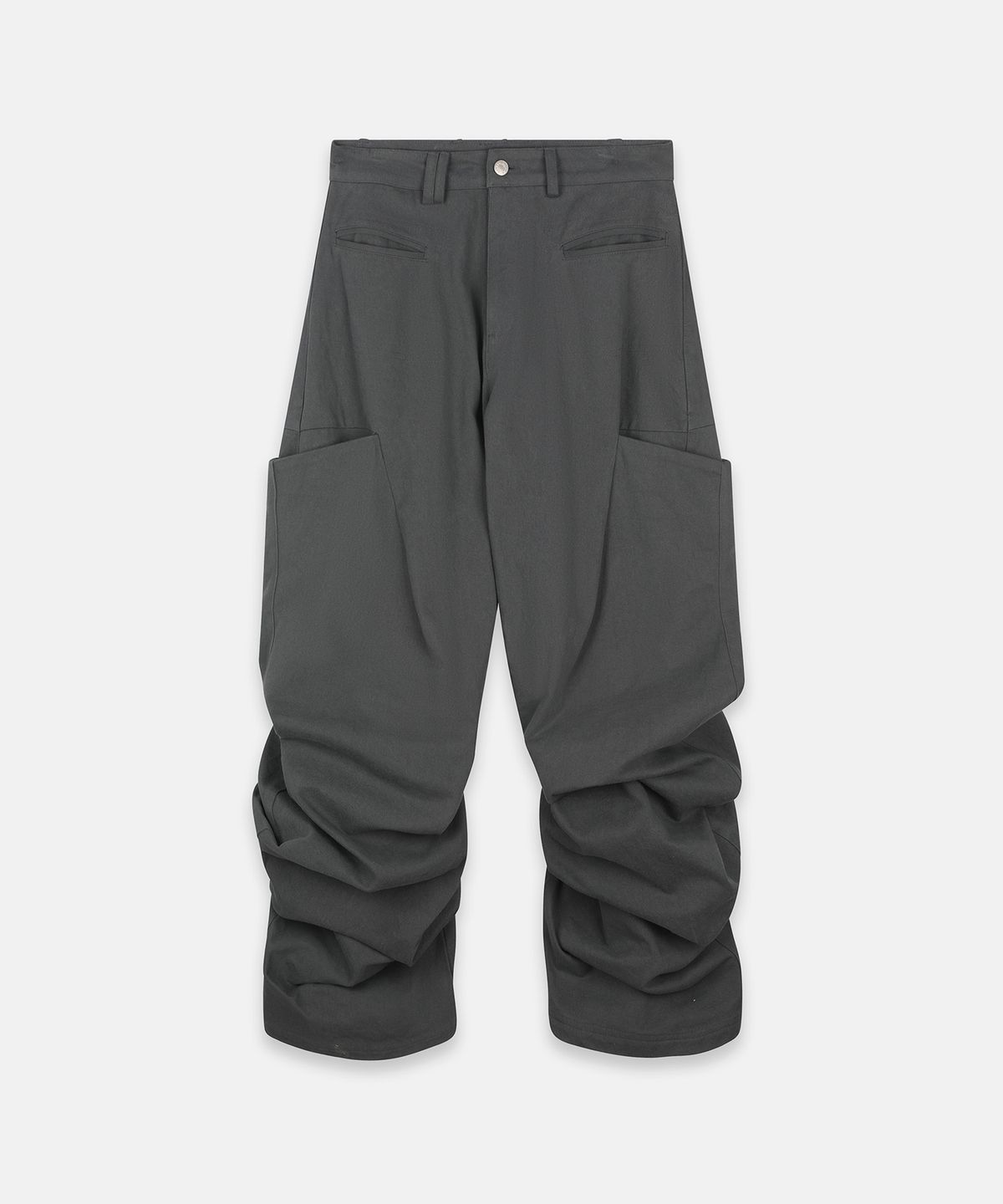 나체(NACHE) PINTUCK WIDE PANTS (UNISEX) CHARCOAL