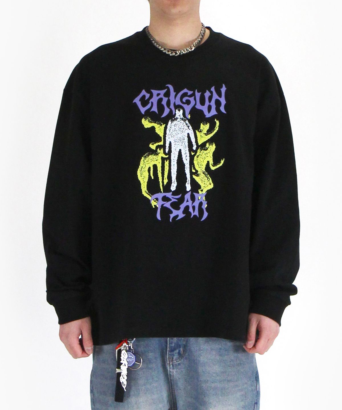크리건(CRIGUN) Upside Down 오버핏  긴팔티 (3color)