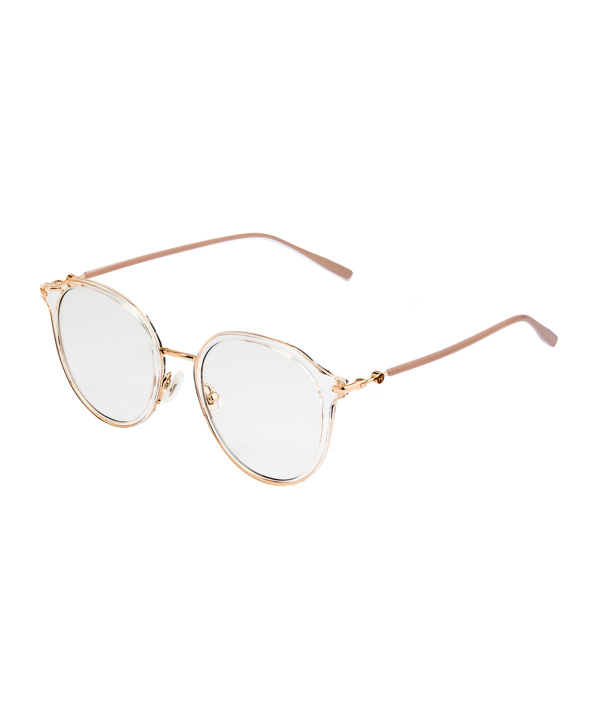 헌터 아이웨어(HUNTEREYEWEAR) [WOMAN] 라운드 티타늄 콤비 선글라스 - 투명피치 HTB11