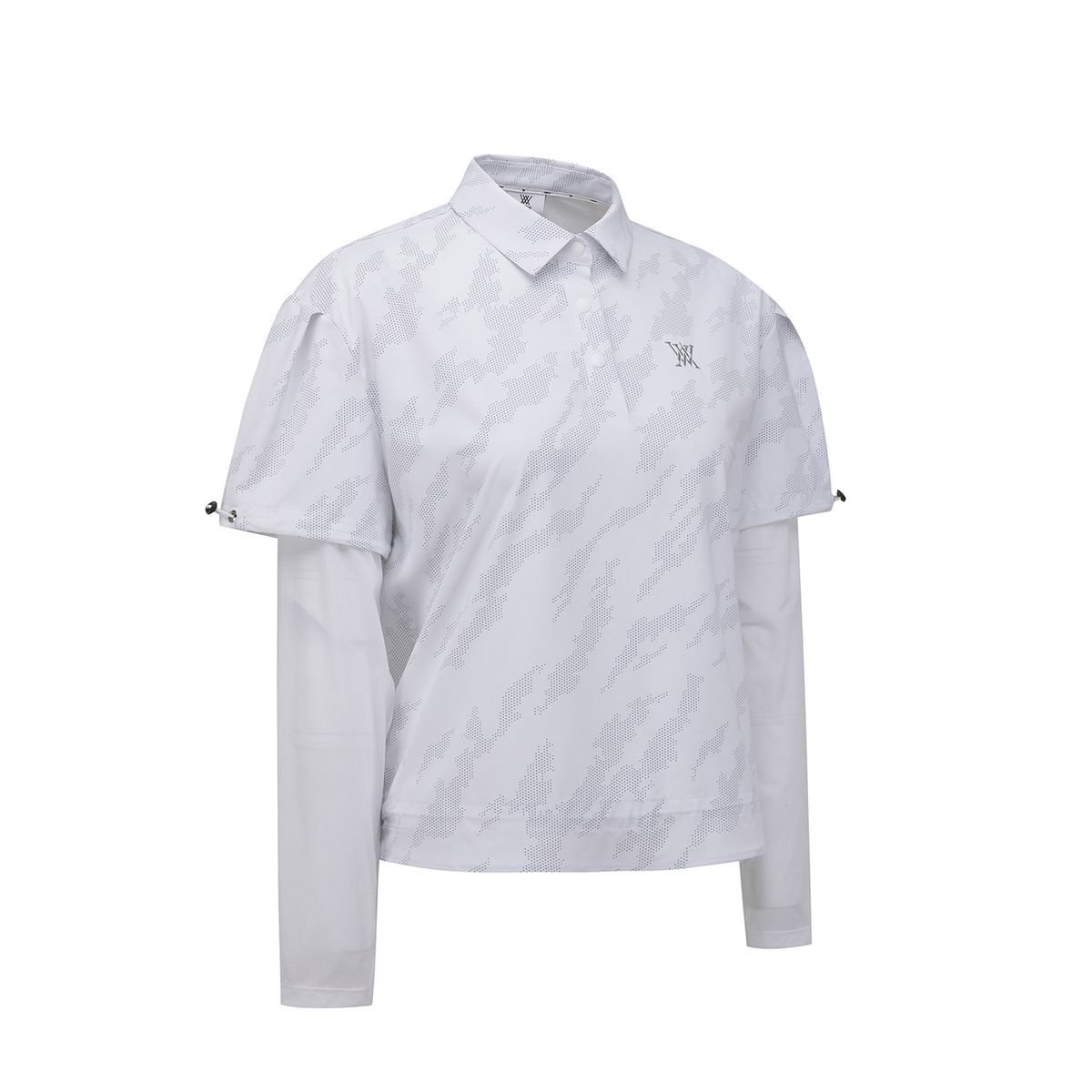 어뉴골프(ANEW GOLF) WOMEN SP LAYERED PATTERN LONG T-SHIRT_WH