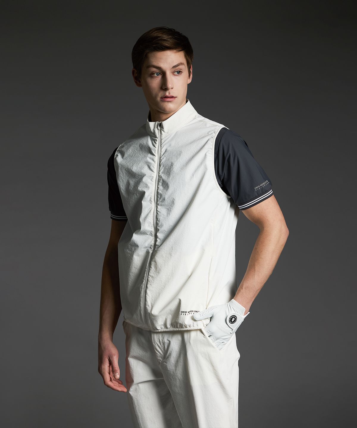 크루멤버스온리(CREW MEMBERS ONLY) RIPSTOP SWING VEST WHITE