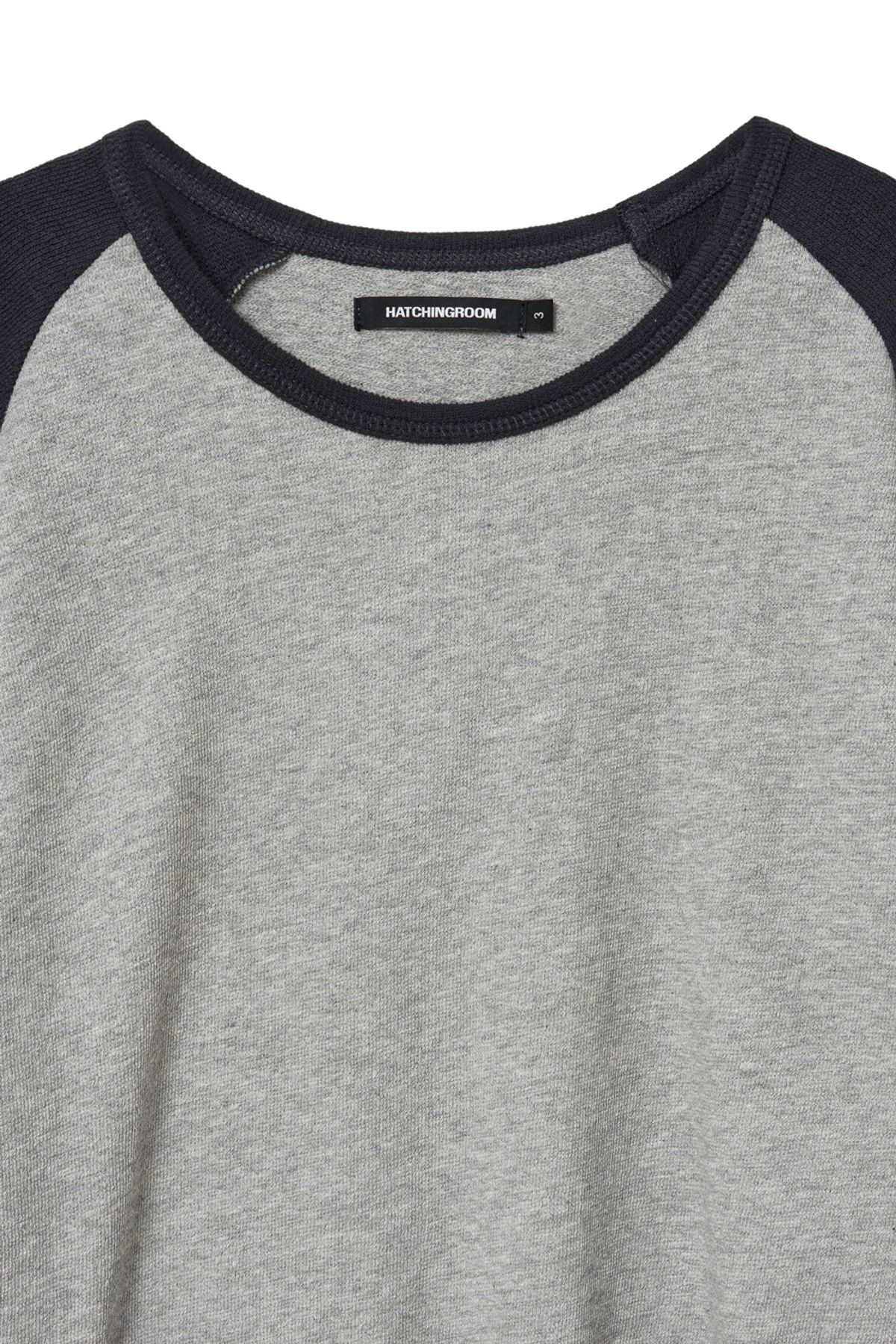 해칭룸(HATCHINGROOM) Raglan Tee Blue Charcoal/M.Grey