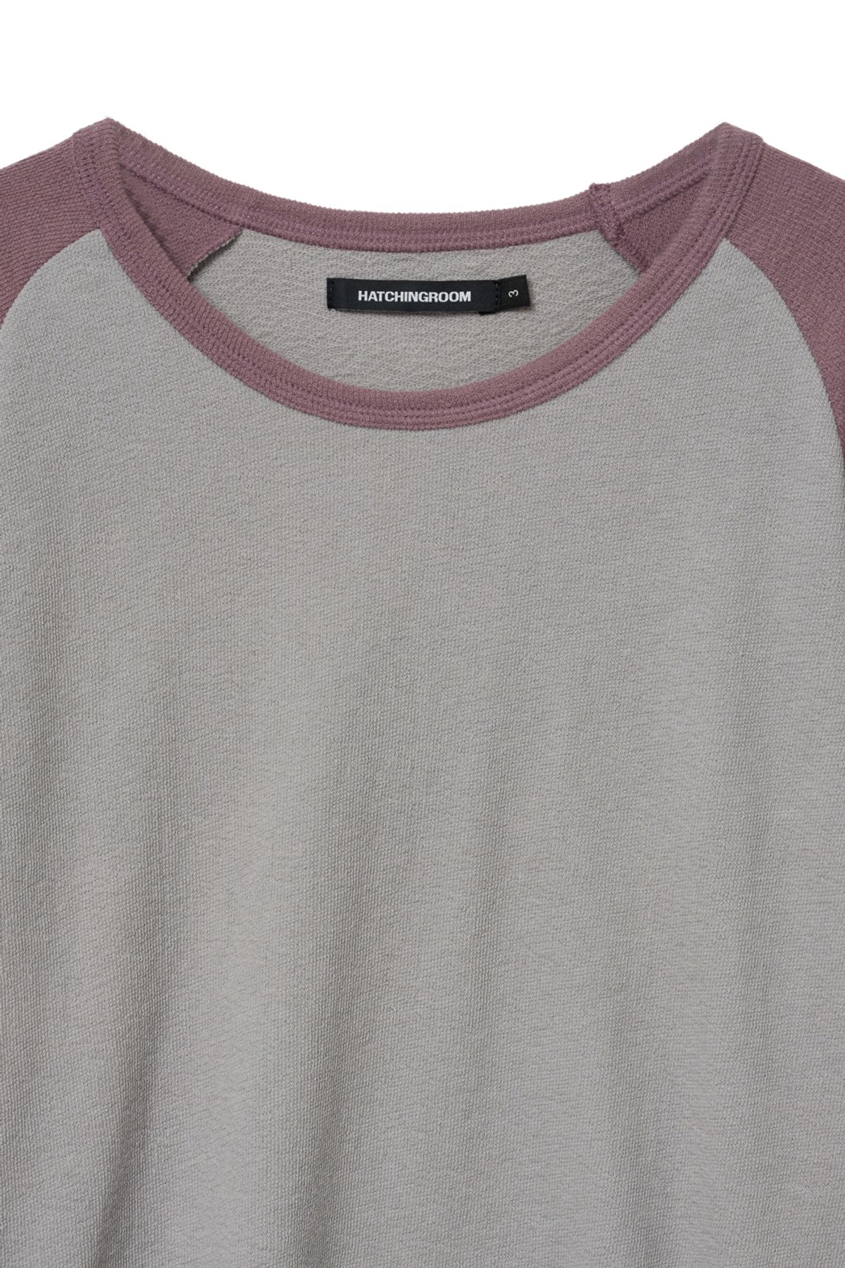 해칭룸(HATCHINGROOM) Raglan Tee Dark Pink/Grey