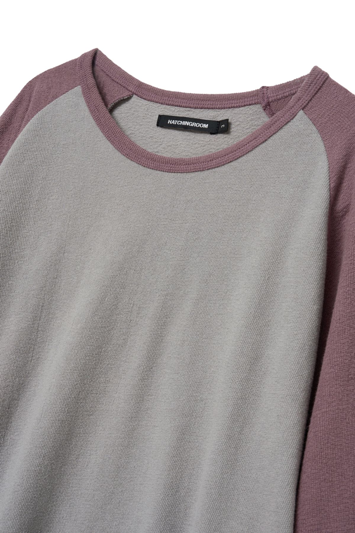 해칭룸(HATCHINGROOM) Raglan Tee Dark Pink/Grey