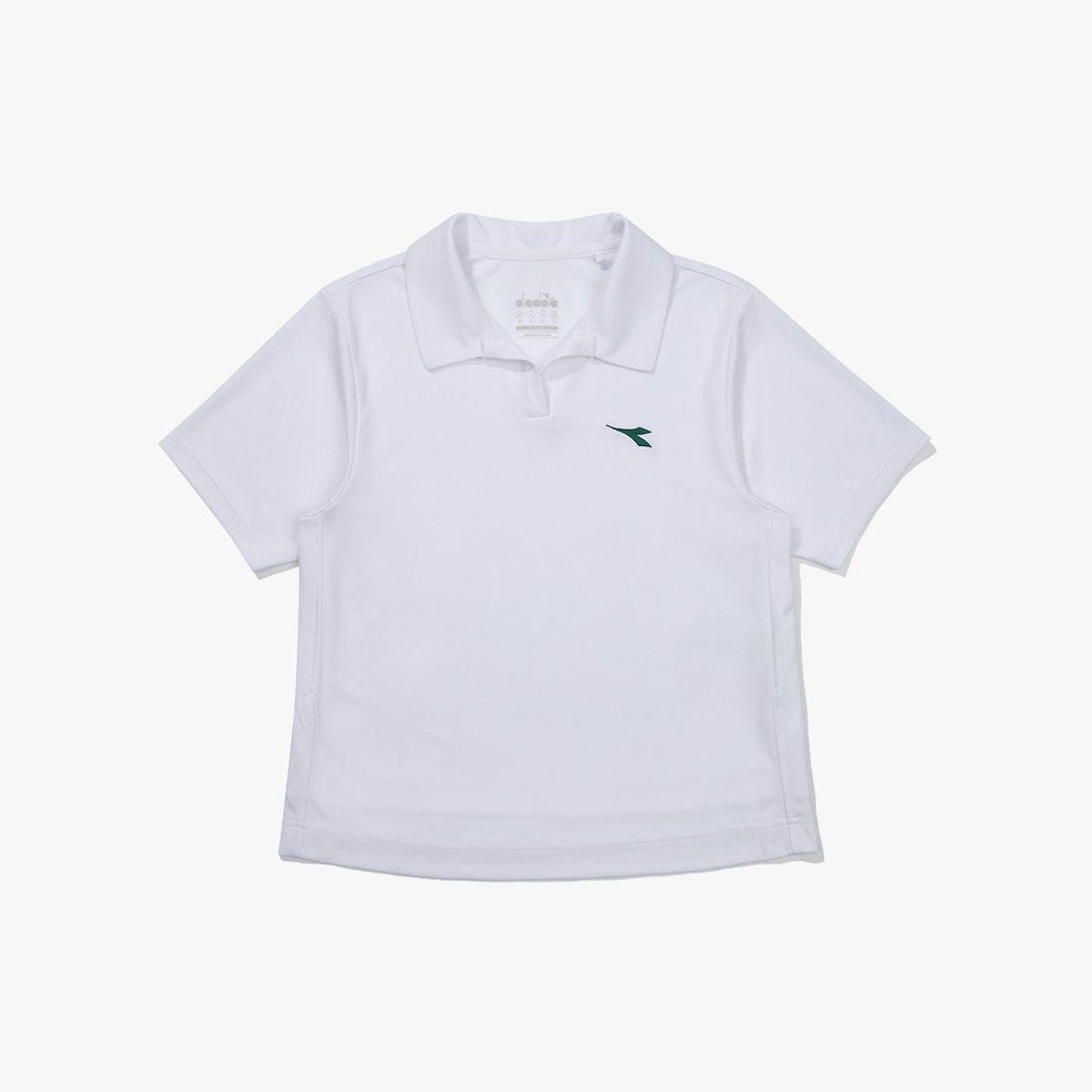 디아도라(diadora) 슬릿 테니스 카라 반팔 티셔츠 우먼 OFF WHITE