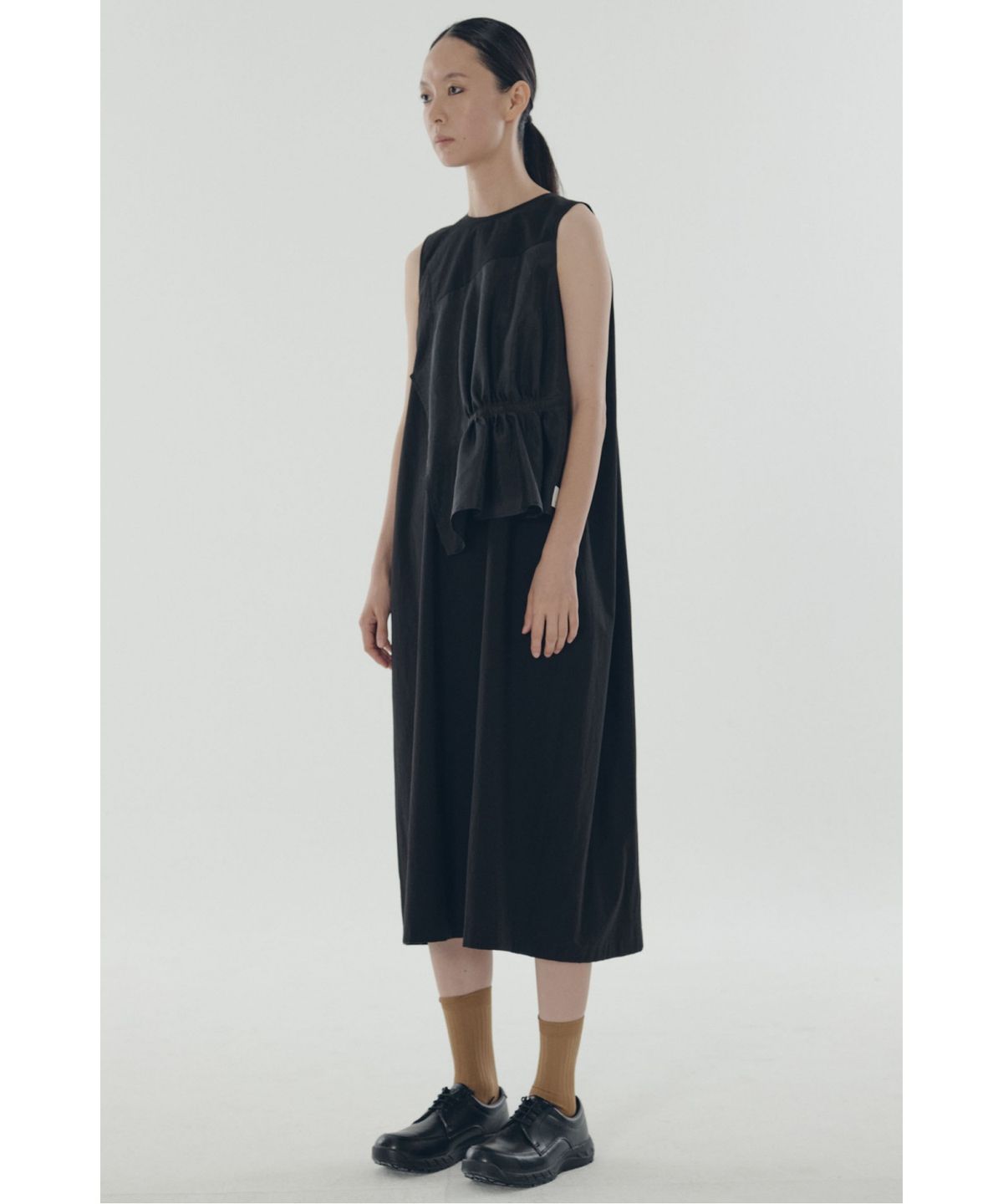 래코드(RECODE) Mini Shirring Balloon Dress _RQDAM25559BKX