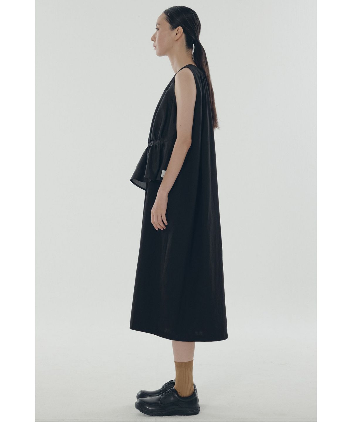 래코드(RECODE) Mini Shirring Balloon Dress _RQDAM25559BKX