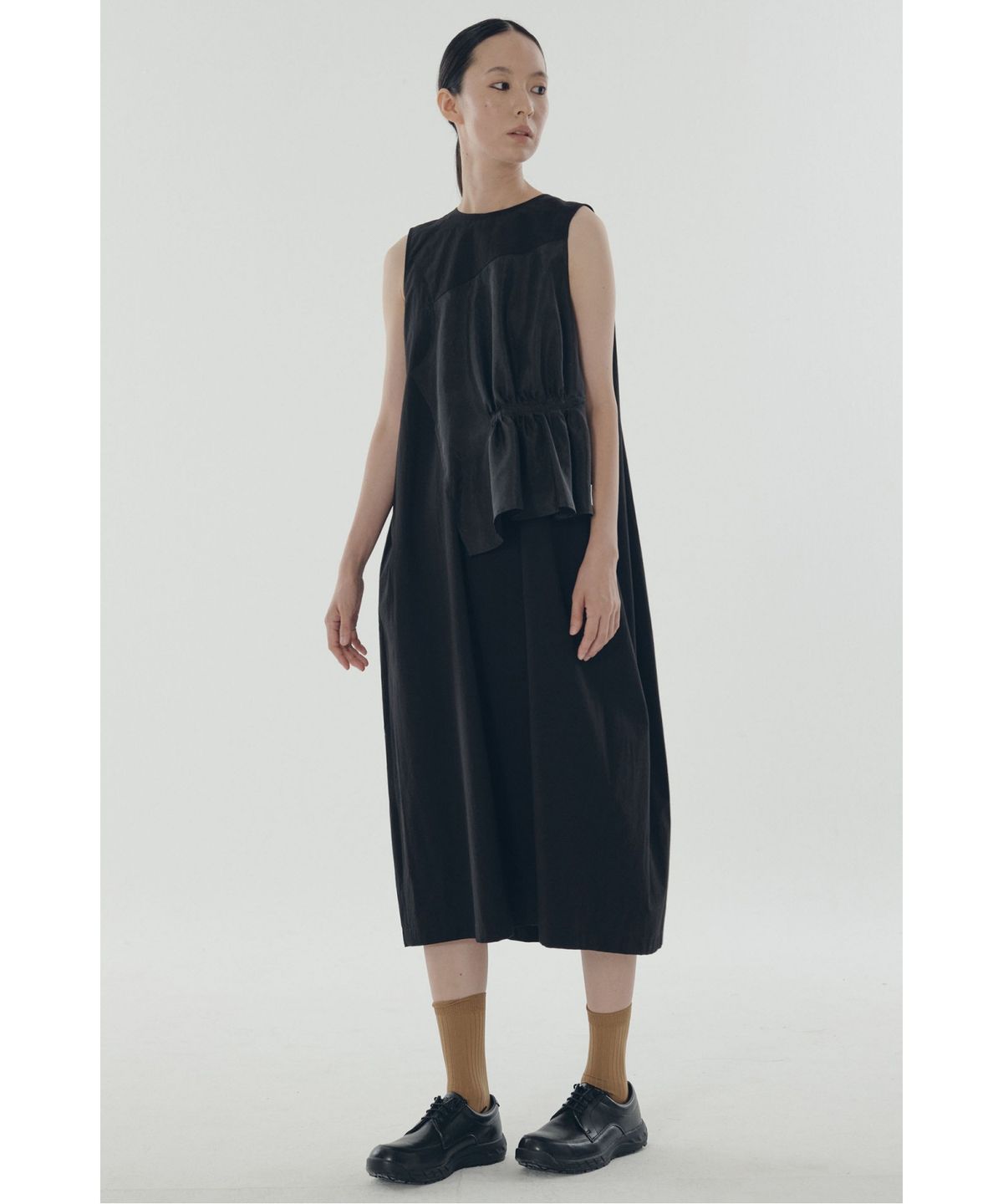 래코드(RECODE) Mini Shirring Balloon Dress _RQDAM25559BKX