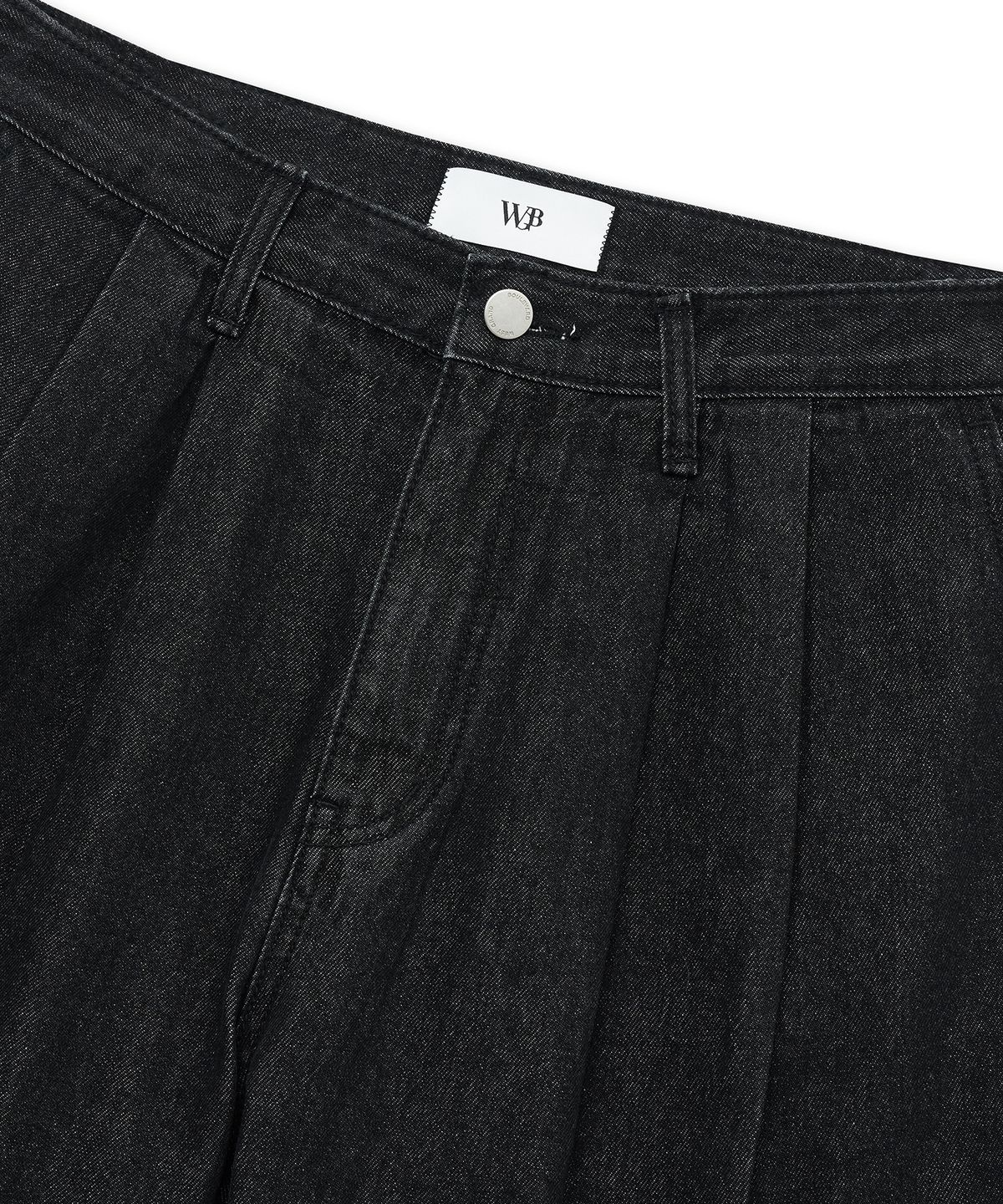 웨스트 그랜드 블러바드(WEST GRAND BOULEVARD) 퓨어 워싱 투 턱 데님 쇼츠 WASHED BLACK