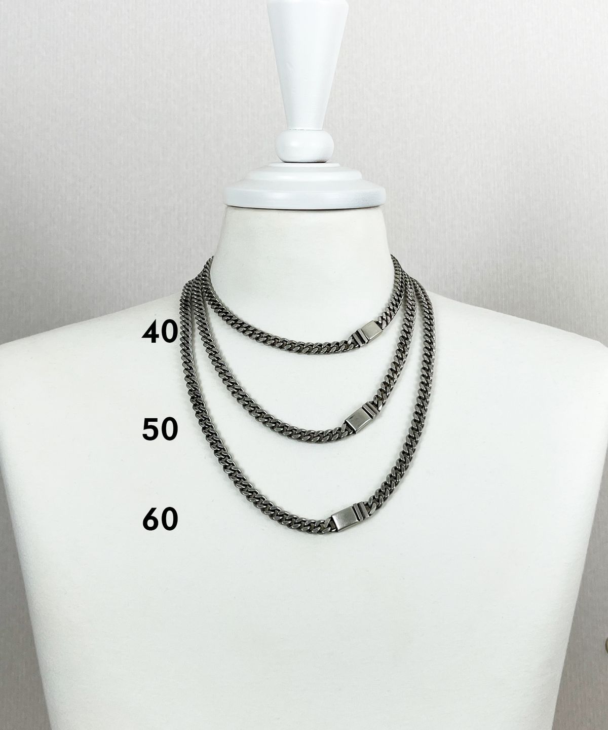섹스토(SEXTO) [목걸이][써지컬스틸]1202DC BU Chain Necklace Vintage Silver