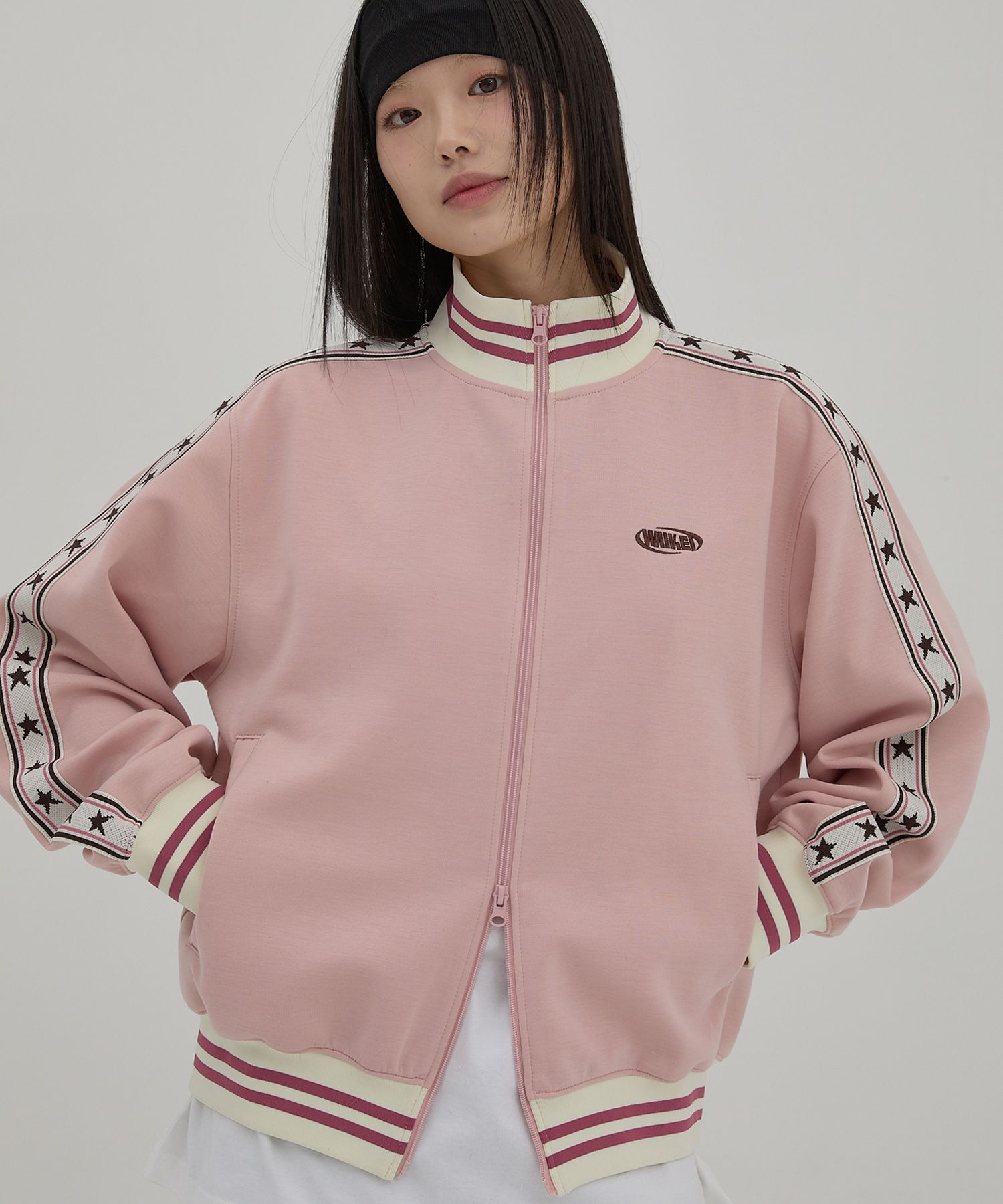 ★Wai Kei★ star trek jersey jacket pink YKBE01JK04-2 MUSINSA | WAI KEI star trek jersey jacket pink