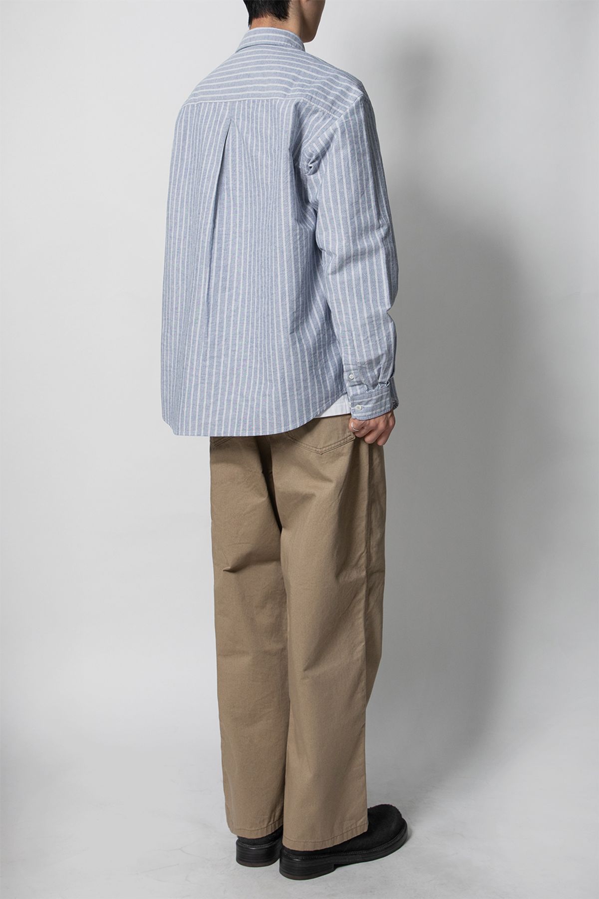 홀리선(HORLISUN) Jane Oxford Stripe Shirt Navy