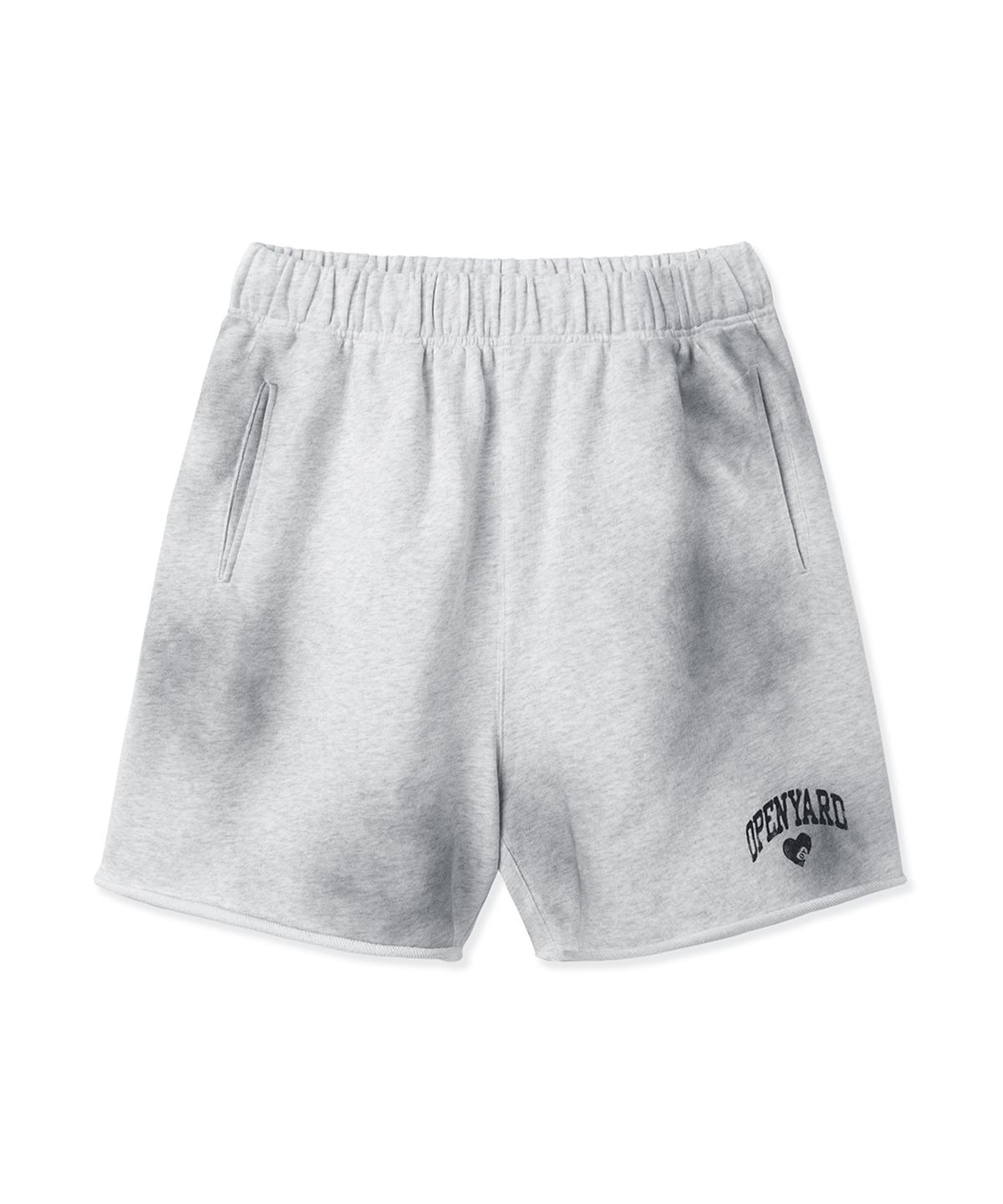 오픈야드(오와이)(OPENYARD(OY)) VINTAGE WASHED HEART SHORTS - LIGHT MELANGE
