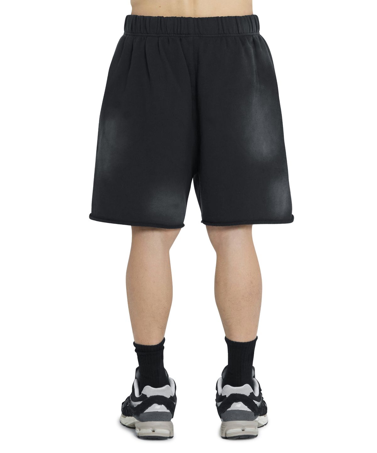 오픈야드(오와이)(OPENYARD(OY)) VINTAGE WASHED HEART SHORTS - BLACK