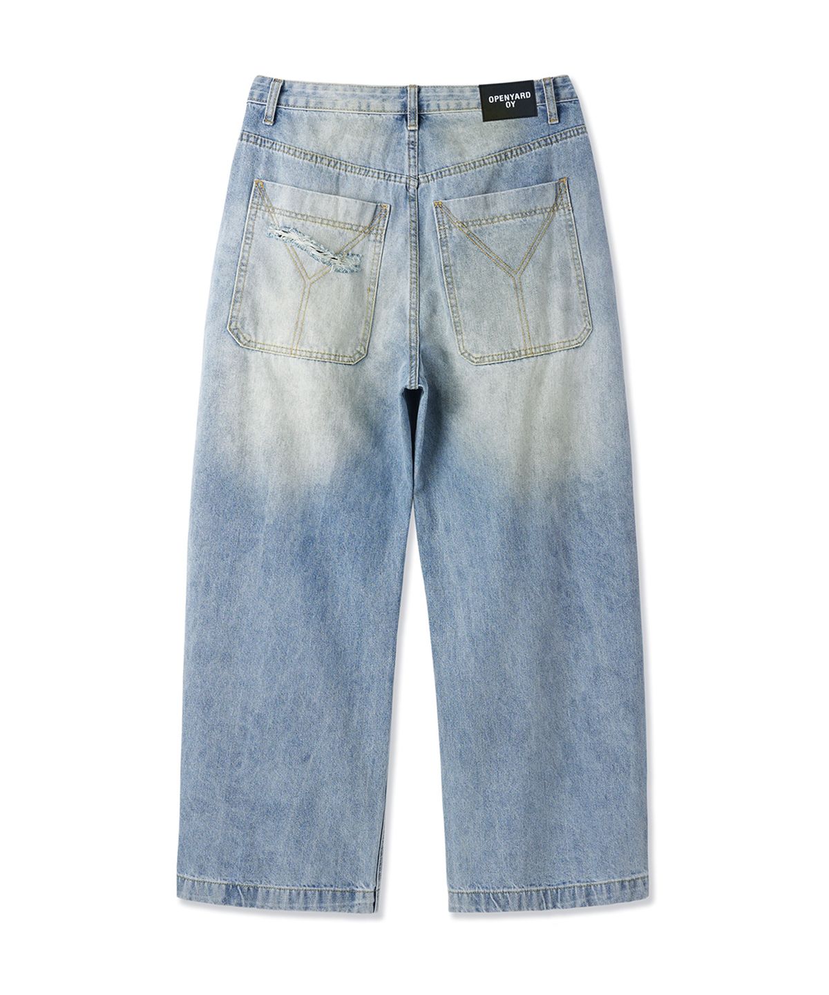 오픈야드(오와이)(OPENYARD(OY)) VINTAGE WIDE VOLUME PANTS - WASHED BLUE