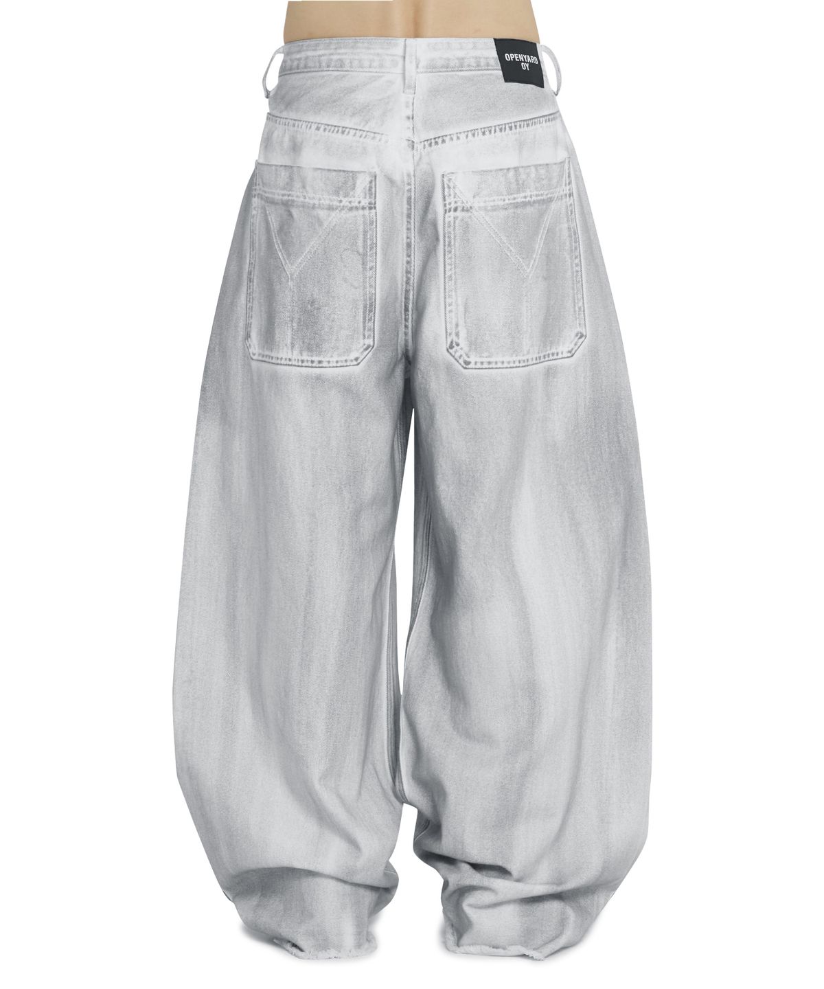 오픈야드(오와이)(OPENYARD(OY)) RAW HEM STITCHED WIDE VOLUME PANTS - DIRTY