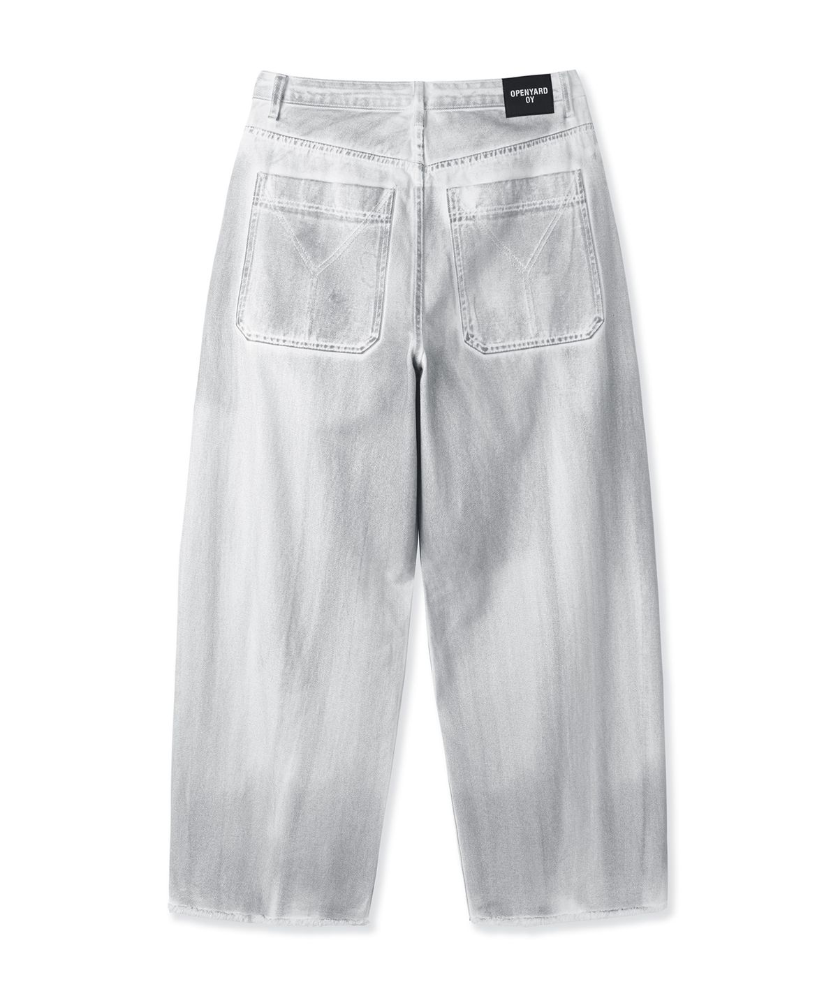 오픈야드(오와이)(OPENYARD(OY)) RAW HEM STITCHED WIDE VOLUME PANTS - DIRTY
