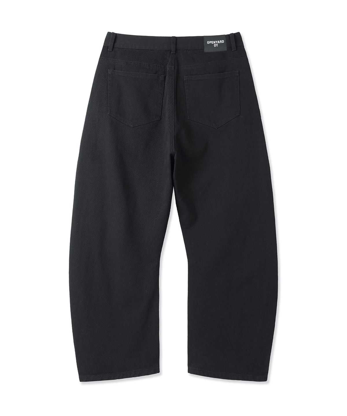 오픈야드(오와이)(OPENYARD(OY)) STAR RIVET RELAXED CURVED PANTS - BLACK