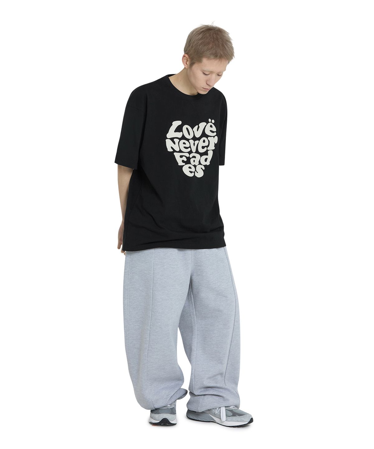 오픈야드(오와이)(OPENYARD(OY)) M.S HEART TEE - BLACK