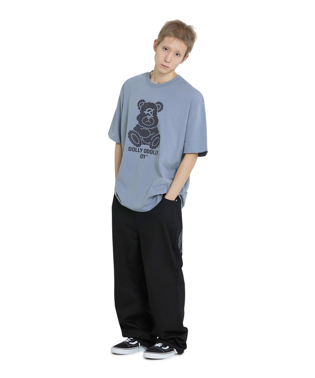 오픈야드(오와이)(OPENYARD(OY)) LOGO DOLLY TEE - BLUE GREY
