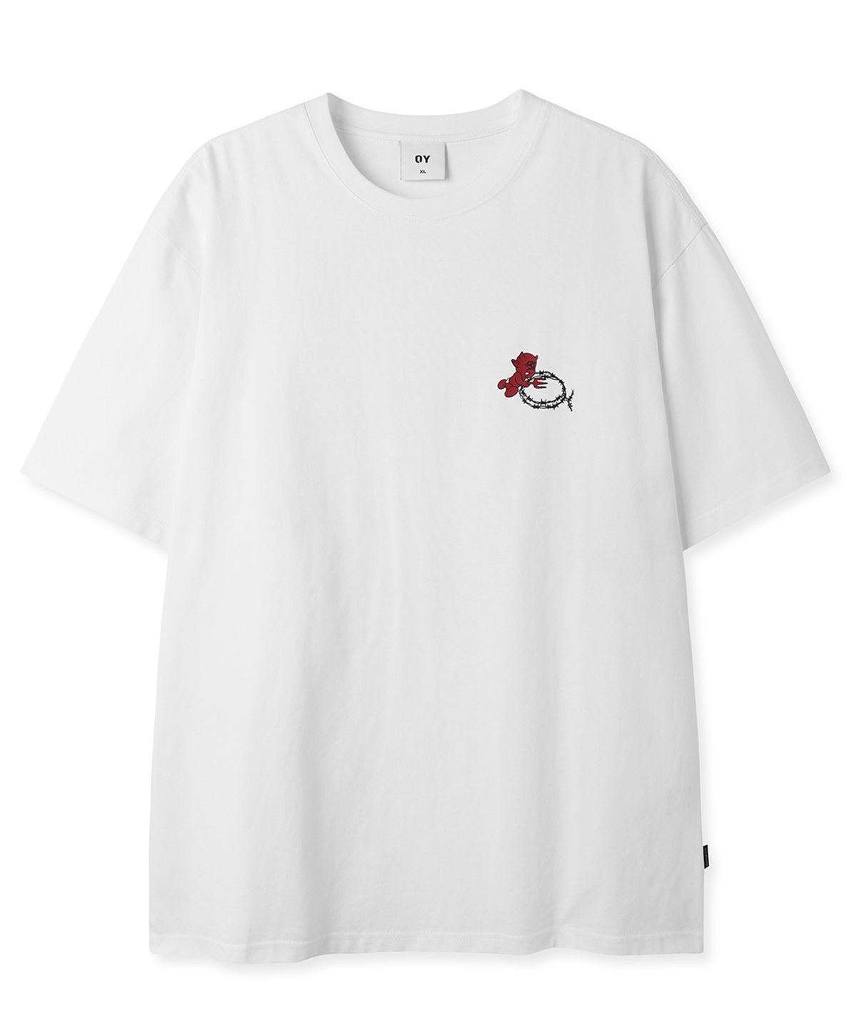 오픈야드(오와이)(OPENYARD(OY)) BARBED LOGO DOVY TEE - WHITE