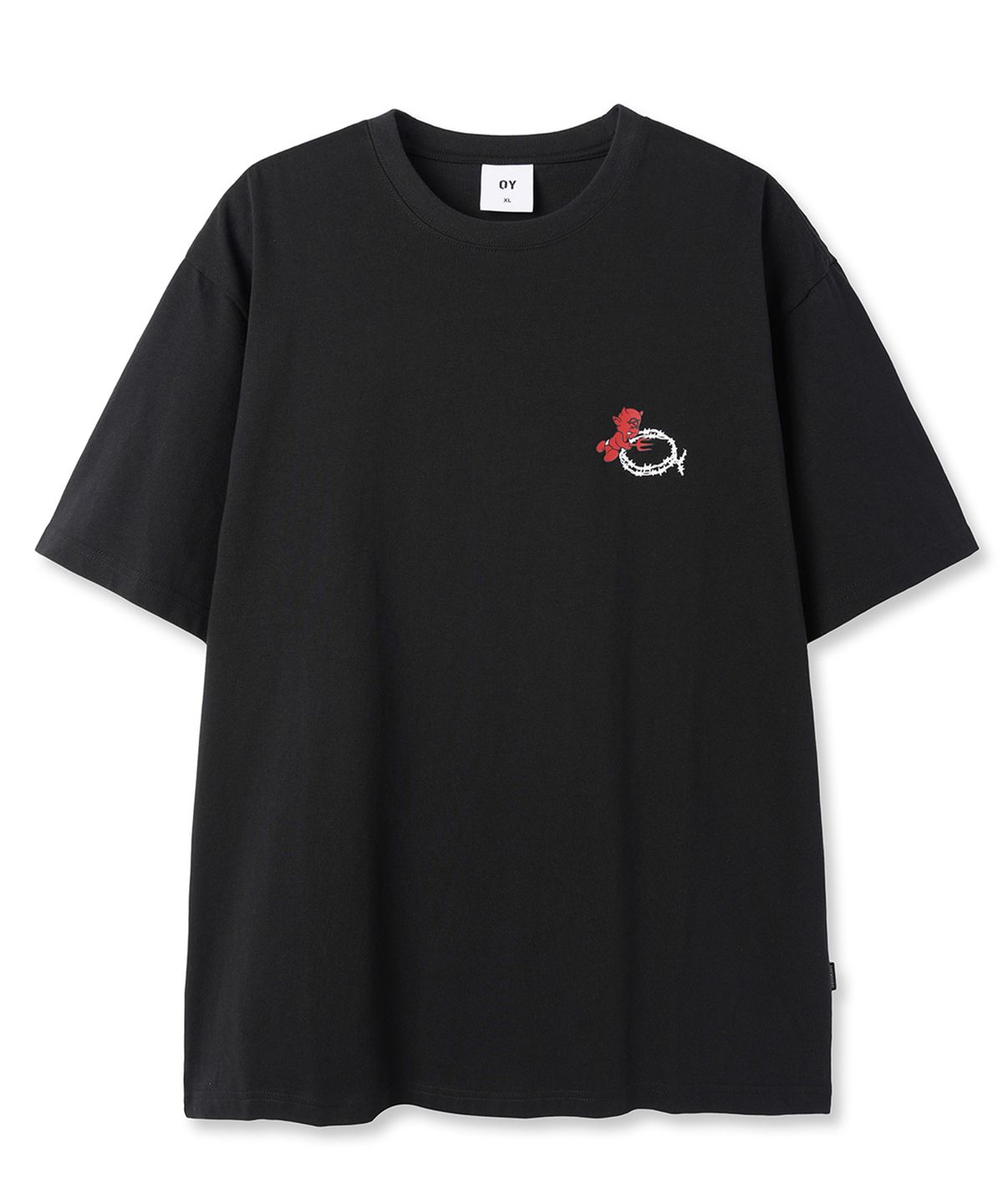 오픈야드(오와이)(OPENYARD(OY)) BARBED LOGO DOVY TEE - BLACK