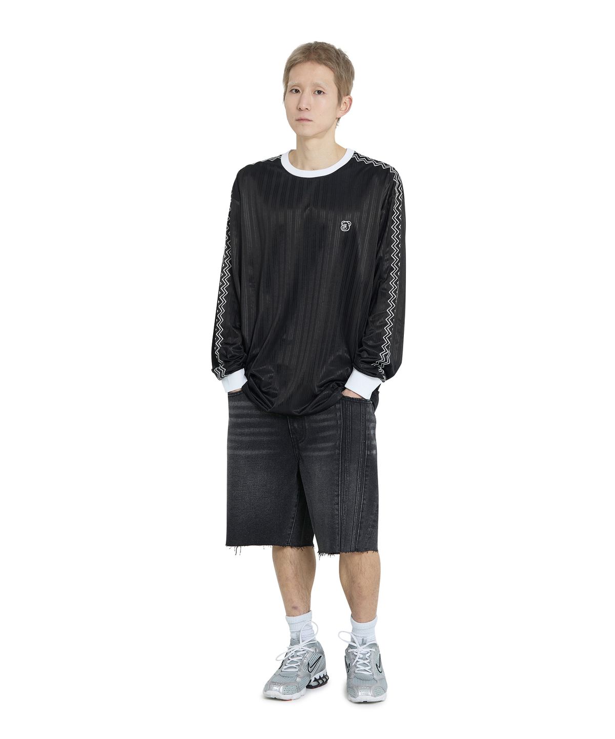 오픈야드(오와이)(OPENYARD(OY)) ZIG LINE L/S JERSEY - BLACK
