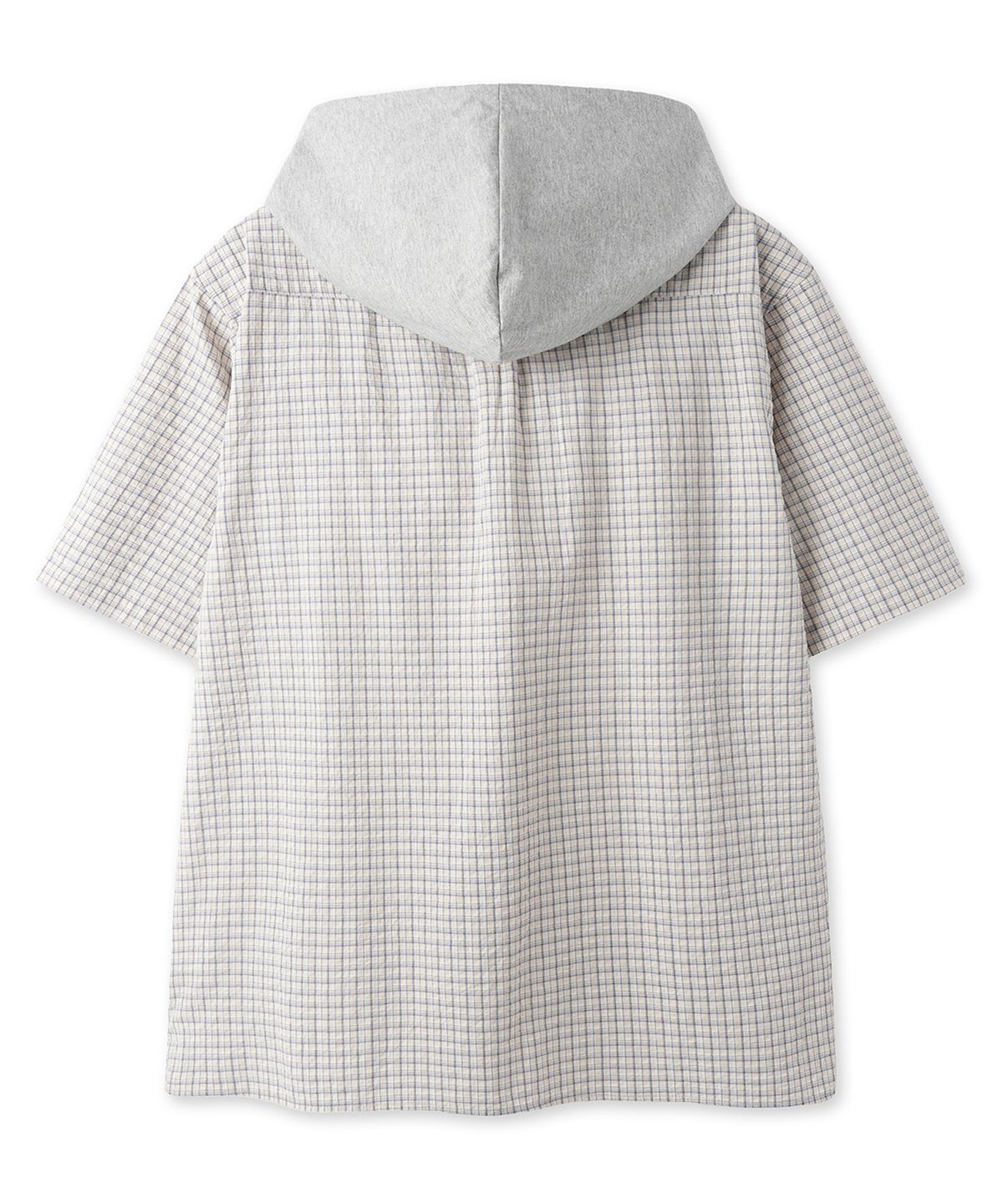 오픈야드(오와이)(OPENYARD(OY)) CHECK ZIP HOODIE S/S SHIRT - CREAM