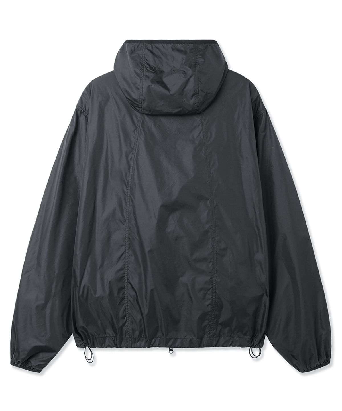 오픈야드(오와이)(OPENYARD(OY)) CURVED ZIPPER LIGHT SHELL JACKET - BLACK