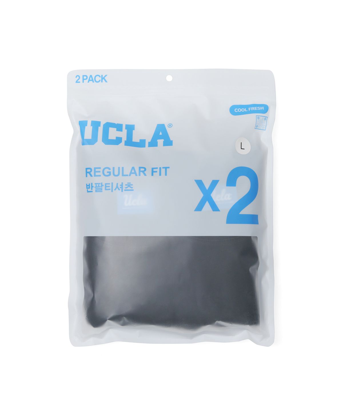 유씨엘에이(UCLA) 남녀공용 2PACK 베이직 반팔 티셔츠[BLACK](UBRST81)