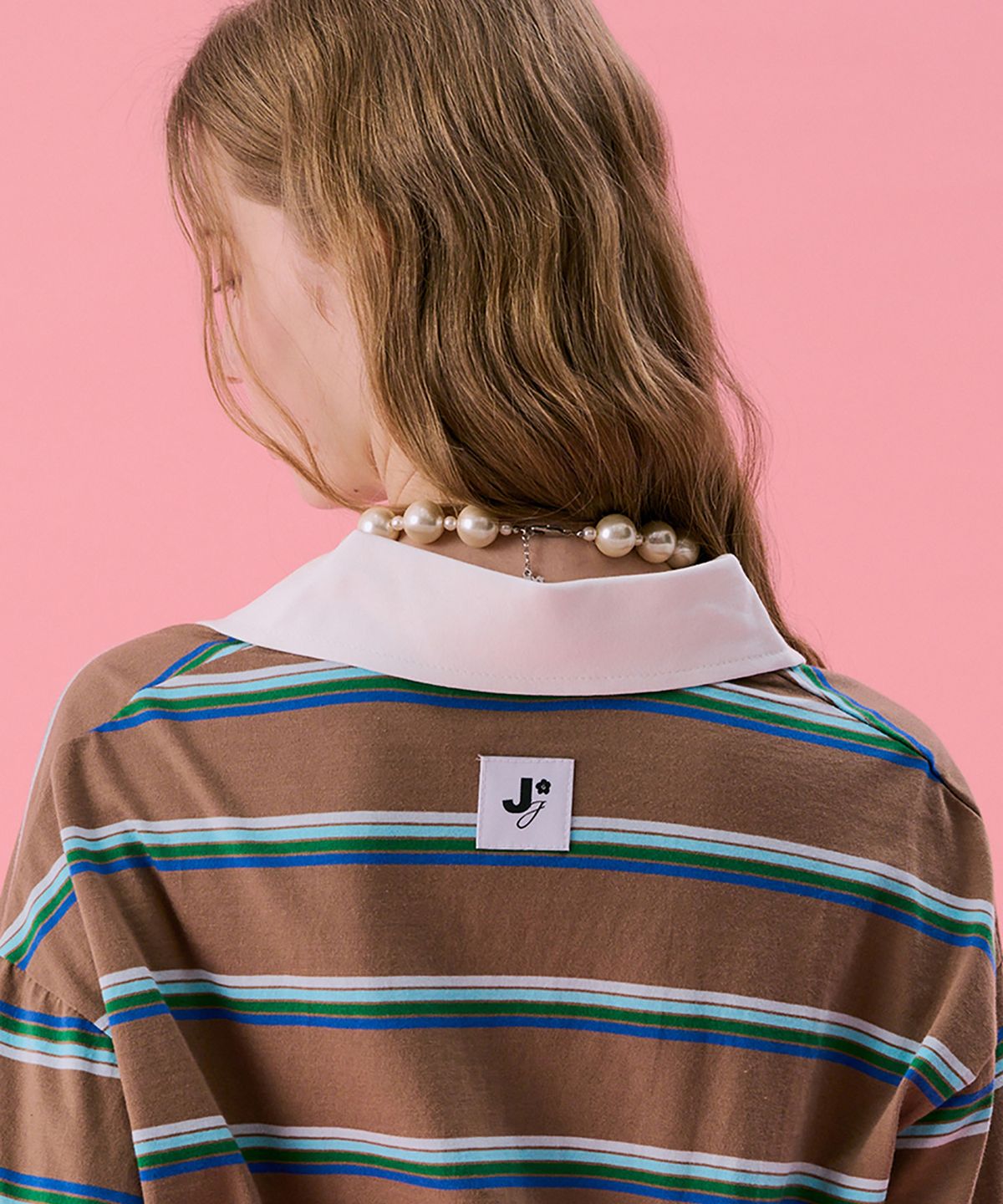 준준스페이스(JUNEJUNE SPACE) VOL11.Stripe Rugby Boxy T_Brown(VOL11.스트라이프 럭비 박시 T_브라운)