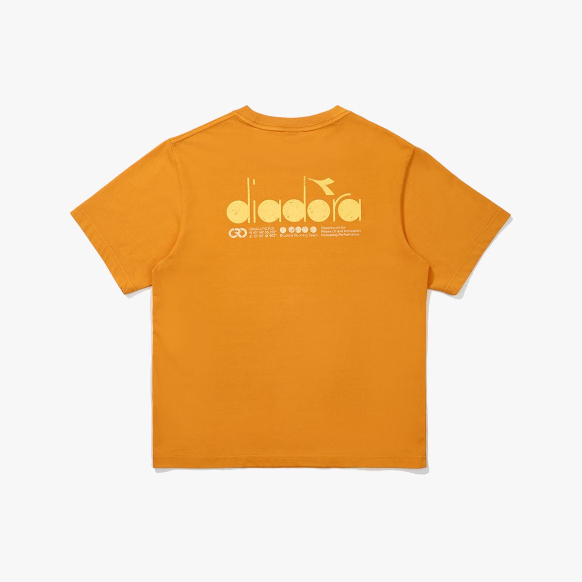 디아도라(diadora) 가먼트다잉 그래픽 반팔 티셔츠 ORANGE