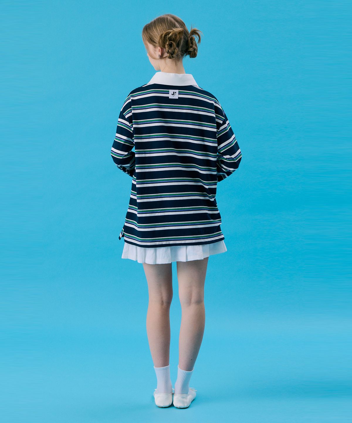 준준스페이스(JUNEJUNE SPACE) VOL11.Stripe Rugby Boxy T_Navy(VOL11.스트라이프 럭비 박시 T_네이비)
